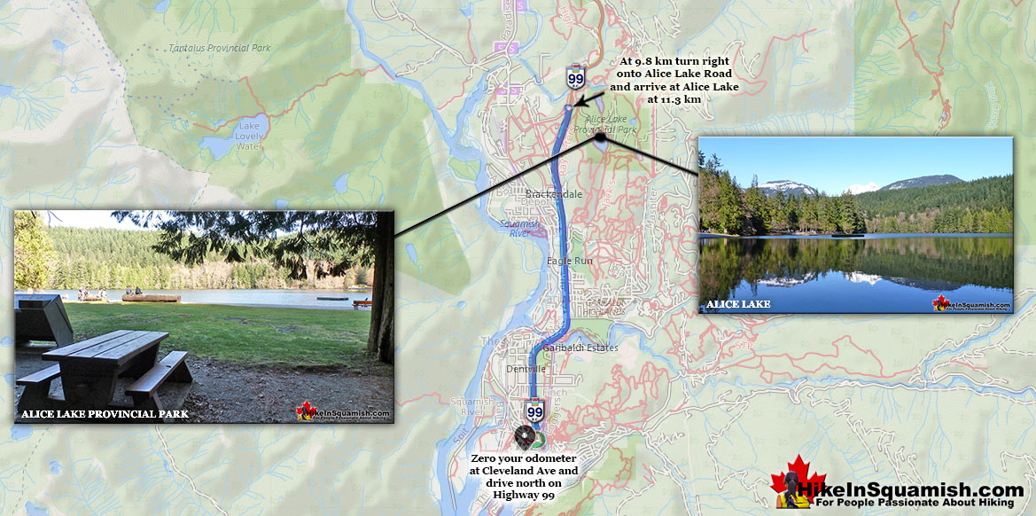 Driving Directions Map to Alice Lake