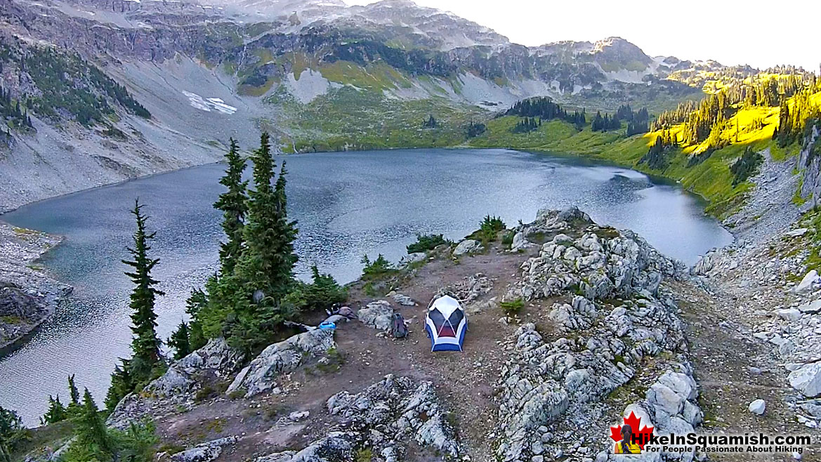 Cirque Lake Tent Aerial View