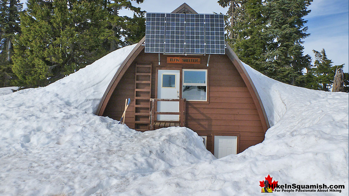 Elfin Lakes Hut Buried in Snow