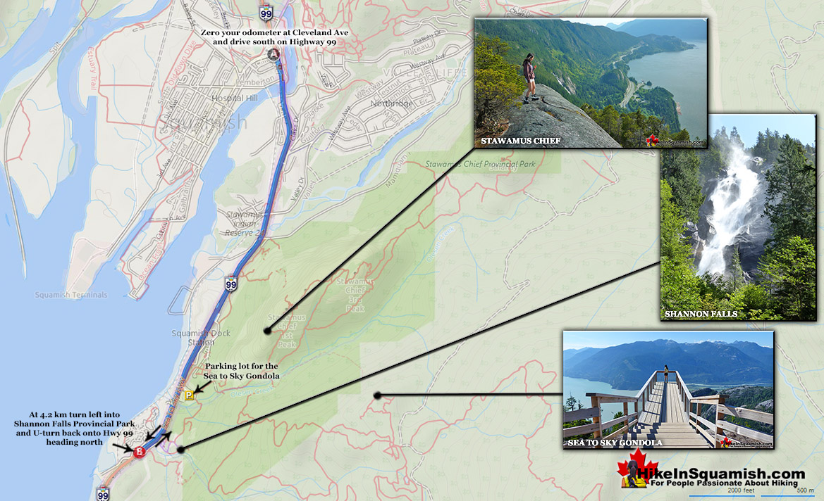 Sea to Sky Gondola Driving Directions Map